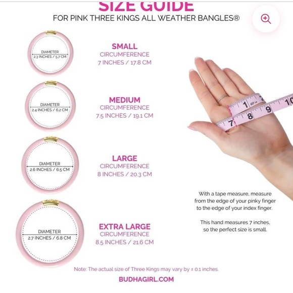 BUDHAGIRL THREE KINGS ALL WEATHER BANGLES® (AWB®) - PINK
Size Medium
Brand New - Picture 2 of 3